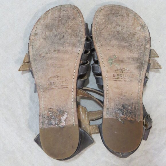 Bed Stu Bed|Stü Miya Leather Sandals - Size 9 - Pewter/Graphite Distressed - Picture 11 of 13